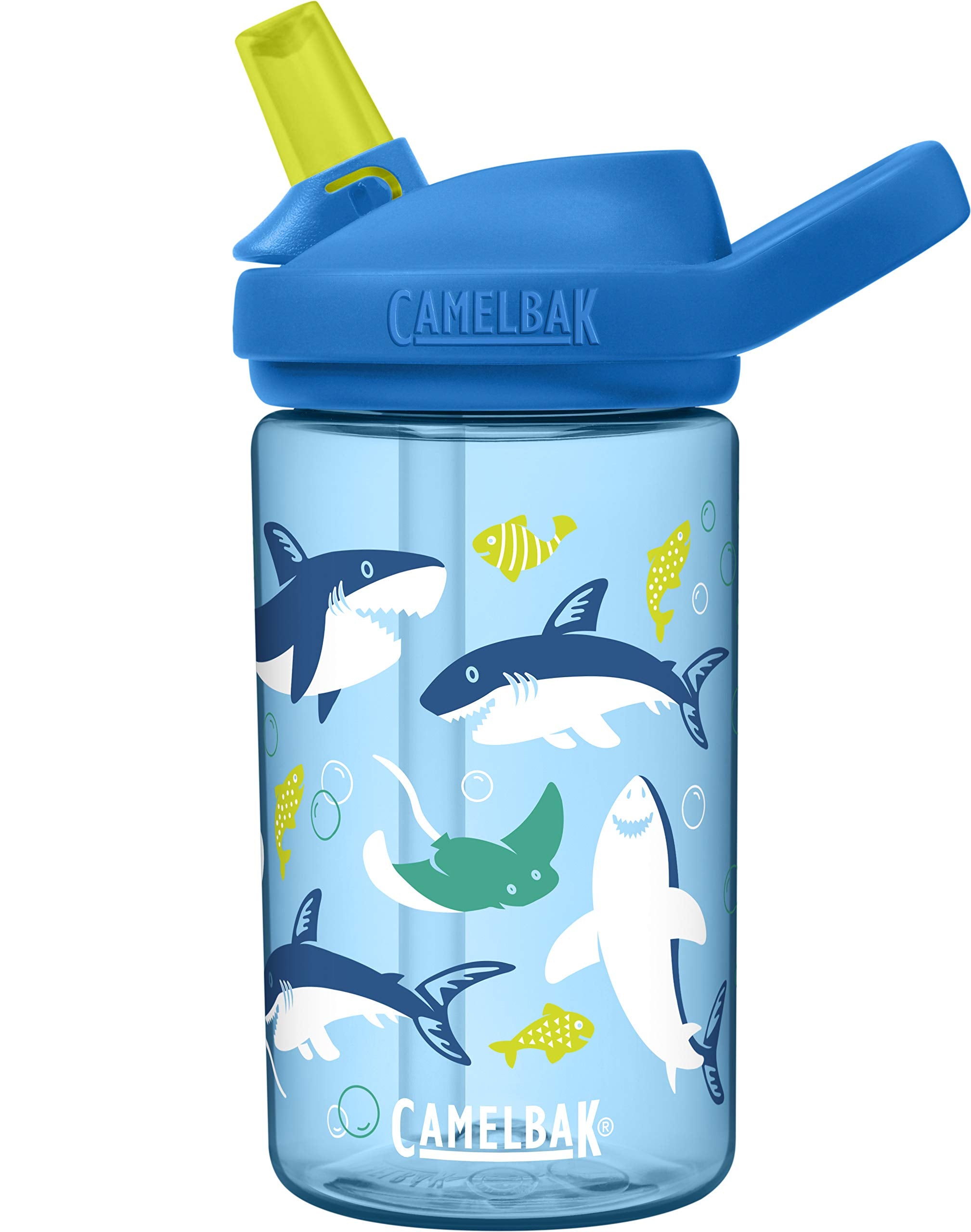 Camelbak Eddy+ 14Oz Kids Water Bottle With Tritan Renew - Straw Top, Leak-Proof When Closed, Sharks And Rays
